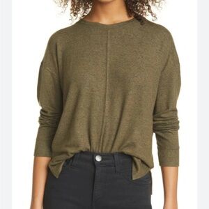 Rails Iggy Moss Top Green Crewneck Long Sleeve Shirt soft marled knit Sz XL